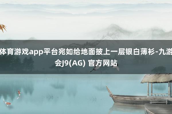 体育游戏app平台宛如给地面披上一层银白薄衫-九游会J9(AG) 官方网站