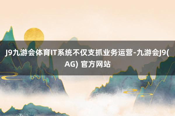 J9九游会体育IT系统不仅支抓业务运营-九游会J9(AG) 官方网站