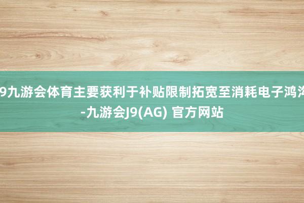 J9九游会体育主要获利于补贴限制拓宽至消耗电子鸿沟-九游会J9(AG) 官方网站